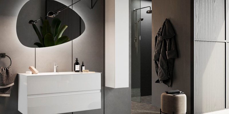 Ensemble Salle De Bain Meuble Suspenducolonnevasque Start Blanc Brillant 101 X 53 X 47 Cm